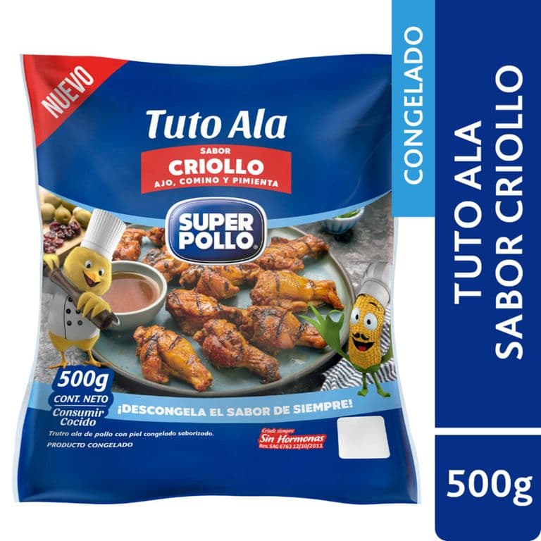 Trutros Ala de Pollo Sabor Criollo Congelados Super Pollo 500 g