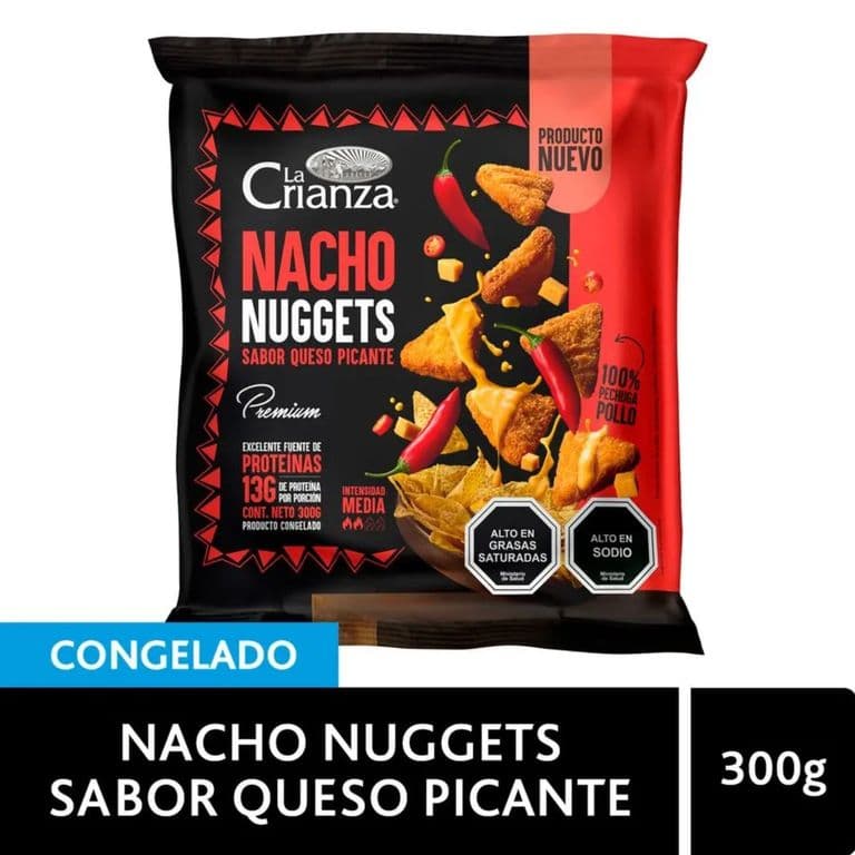 Nacho Nuggets Sabor Queso Picante Congelados La Crianza 300 g